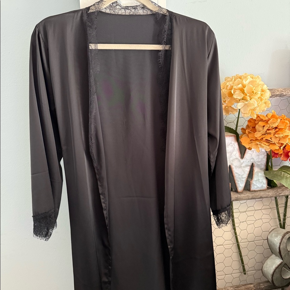 Black silk robe
